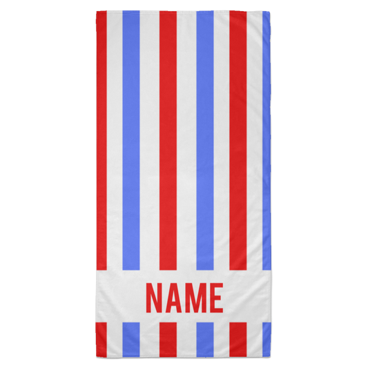 Personalized Striped Beach Towel Patriotic