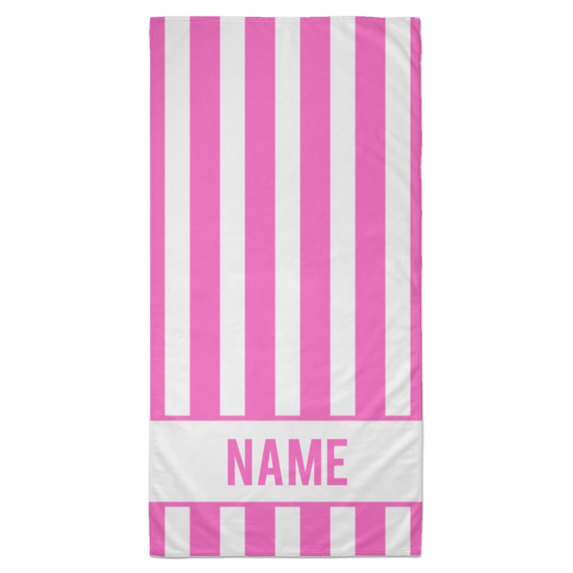 Personalized Striped Beach Towel Pink