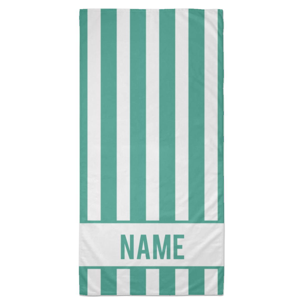 Personalized Striped Beach Towel Mint