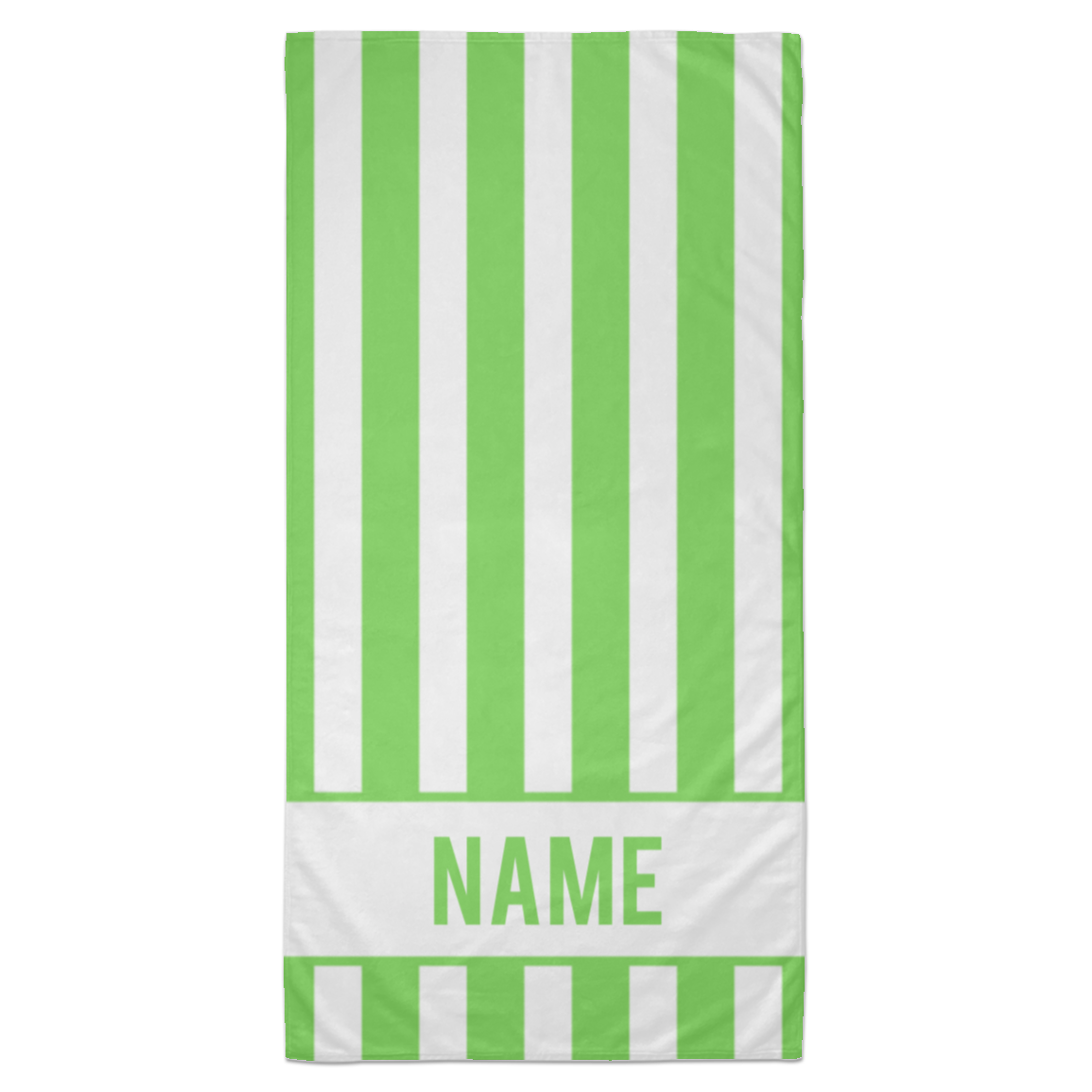 Personalized Striped Beach Towel Lime