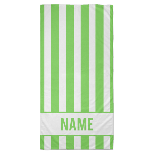 Personalized Striped Beach Towel Lime