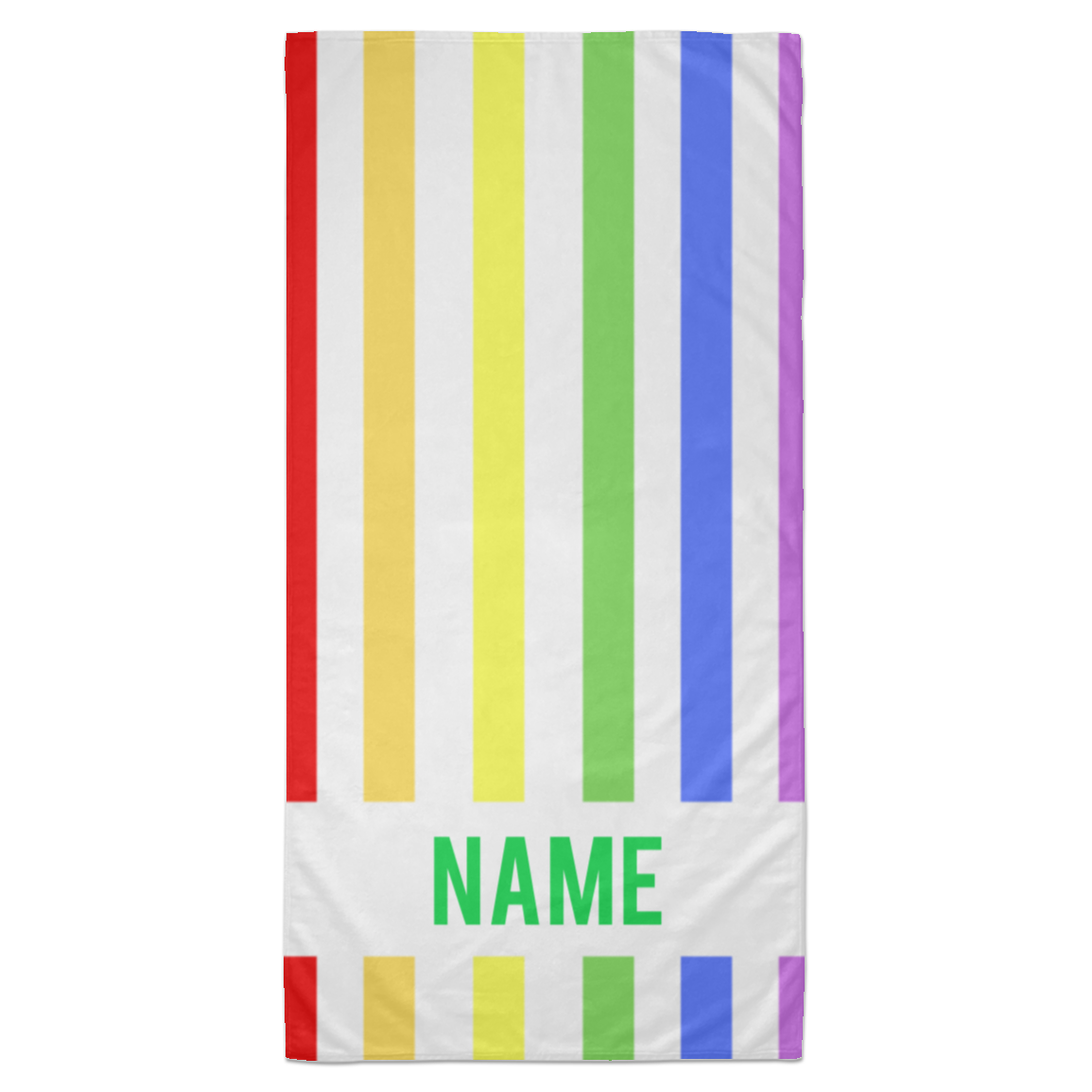 Personalized Striped Beach Towel Rainbow