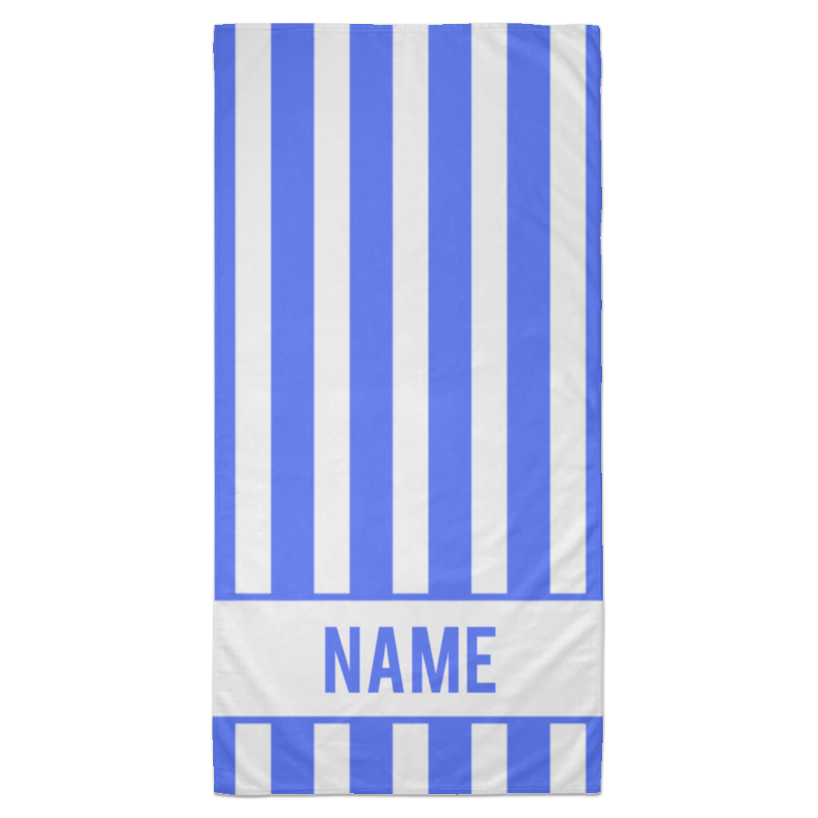 Personalized Striped Beach Towel Blue