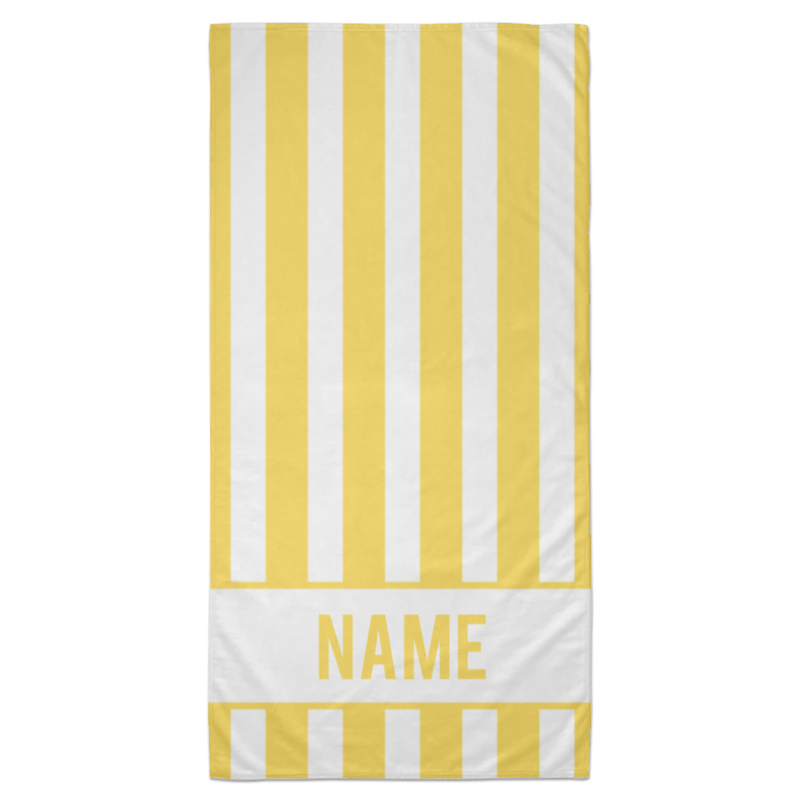 Personalized Striped Beach Towel Yellow