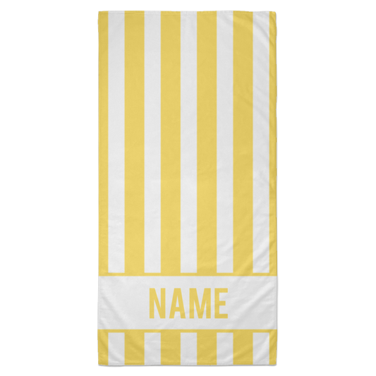 Personalized Striped Beach Towel Yellow