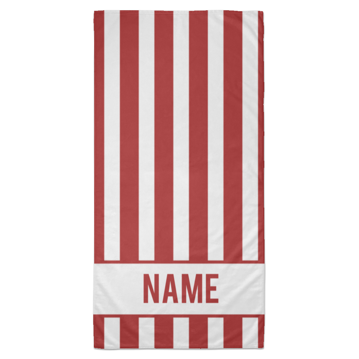 Personalized Striped Beach Towel Red