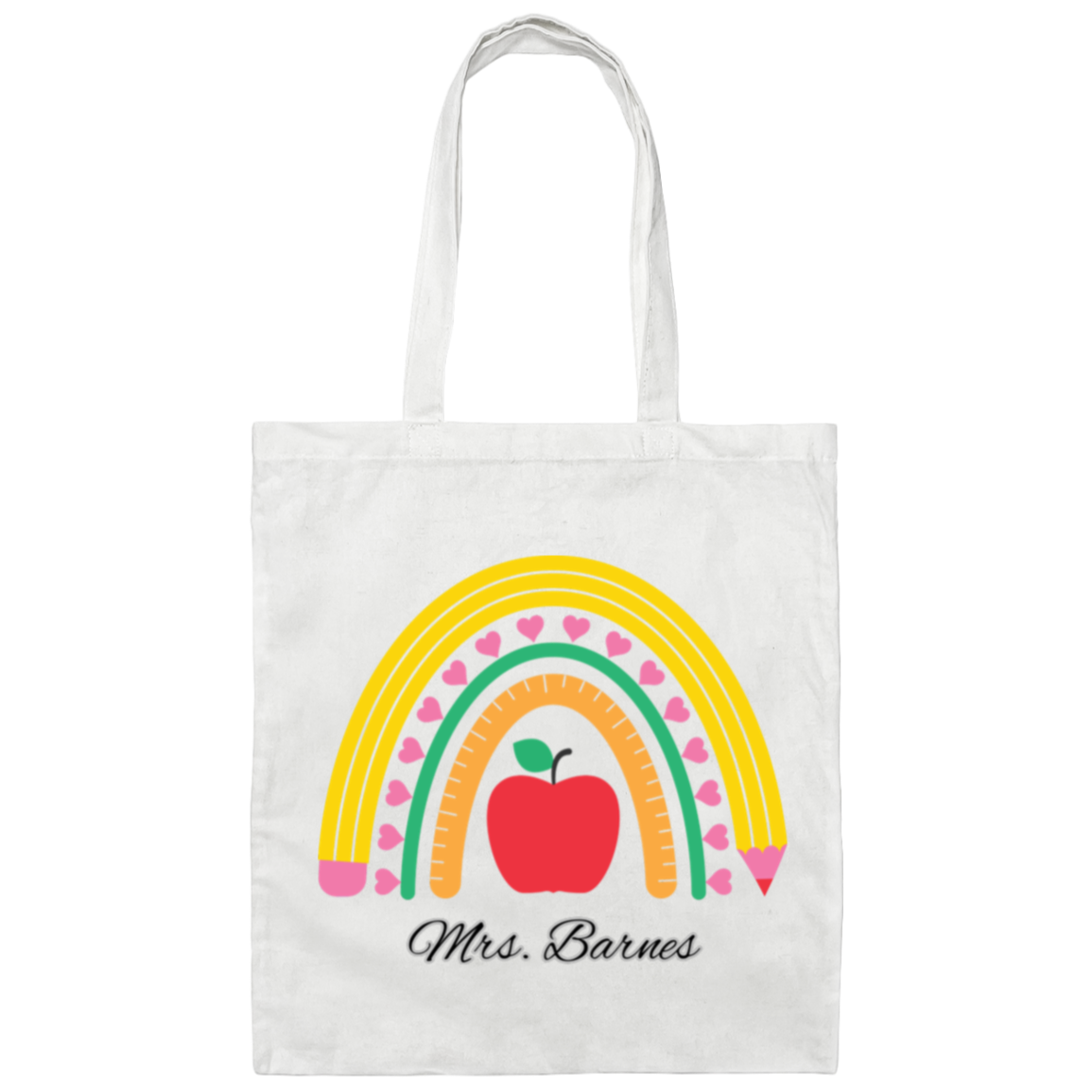 Teacher Pencil Rainbow Tote Bag