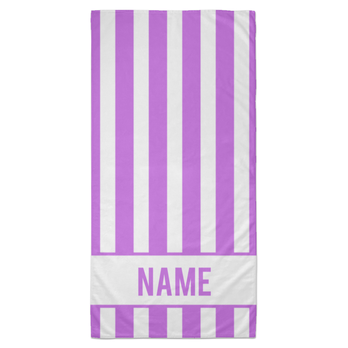 Personalized Striped Beach Towel Purple