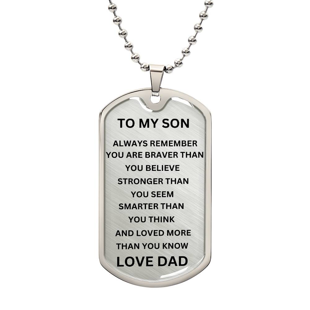 TO MY SON DOG TAG