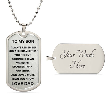 TO MY SON DOG TAG