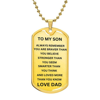 TO MY SON DOG TAG