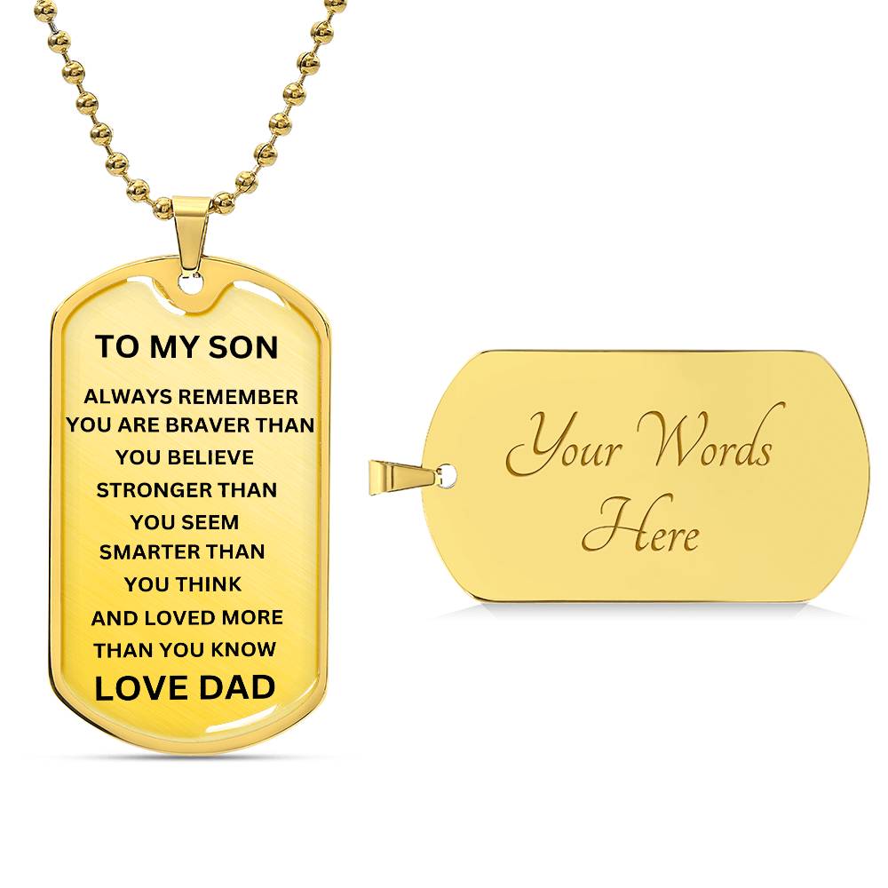 TO MY SON DOG TAG